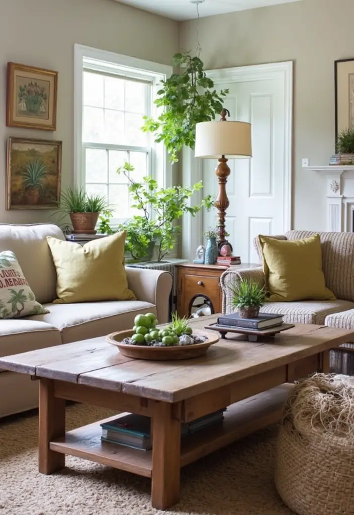 28 Neutral Living Room Decor Earth Tones That Feel Calm and Balanced - 8. Repurposed Materials