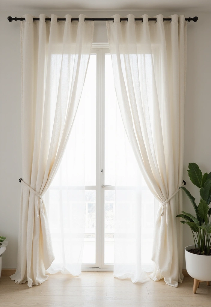 28 Sliding Door Curtains Living Room Ideas That Save Space Beautifully - 1. Sheer Elegance