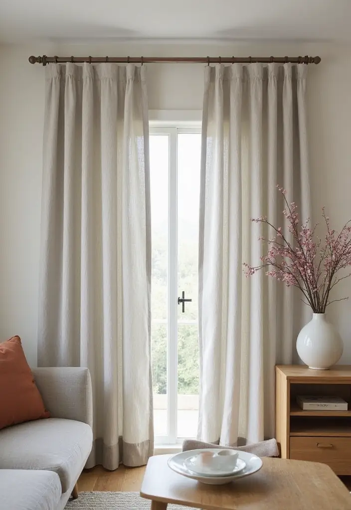 28 Sliding Door Curtains Living Room Ideas That Save Space Beautifully - 26. Easy Care Fabrics