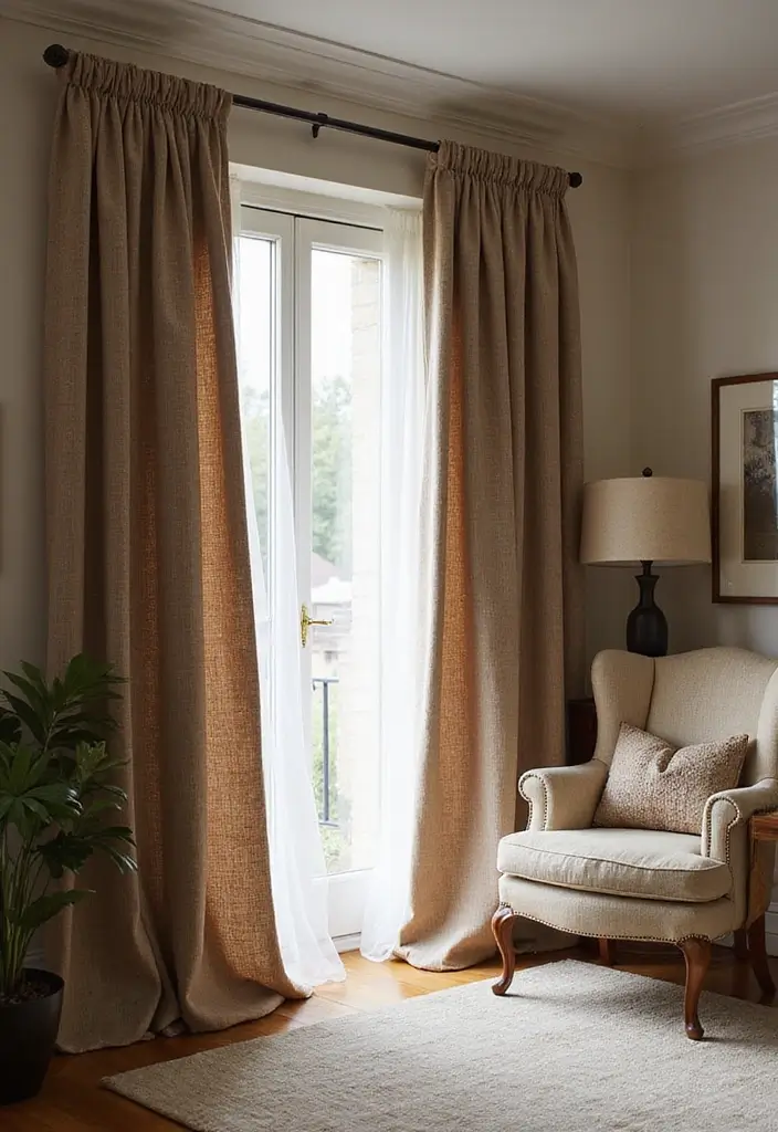 28 Sliding Door Curtains Living Room Ideas That Save Space Beautifully - 4. Textured Fabrics
