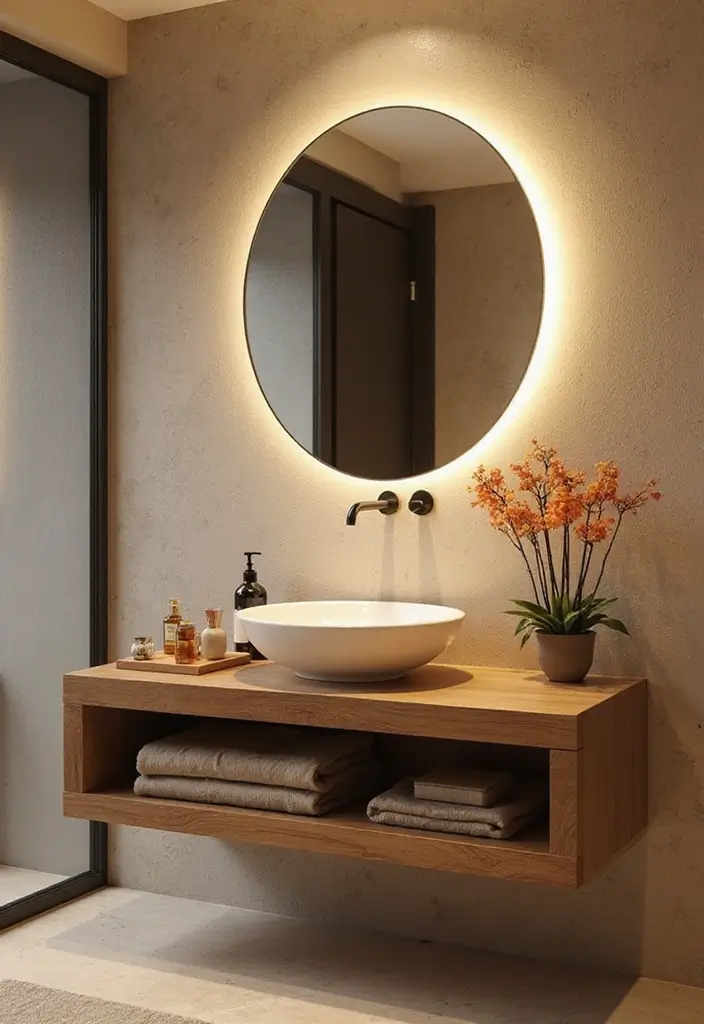 28 Wash Basin Ideas in Living Room Indian Homes That Blend Function and Design - 10. Floating Basin with Shelf
