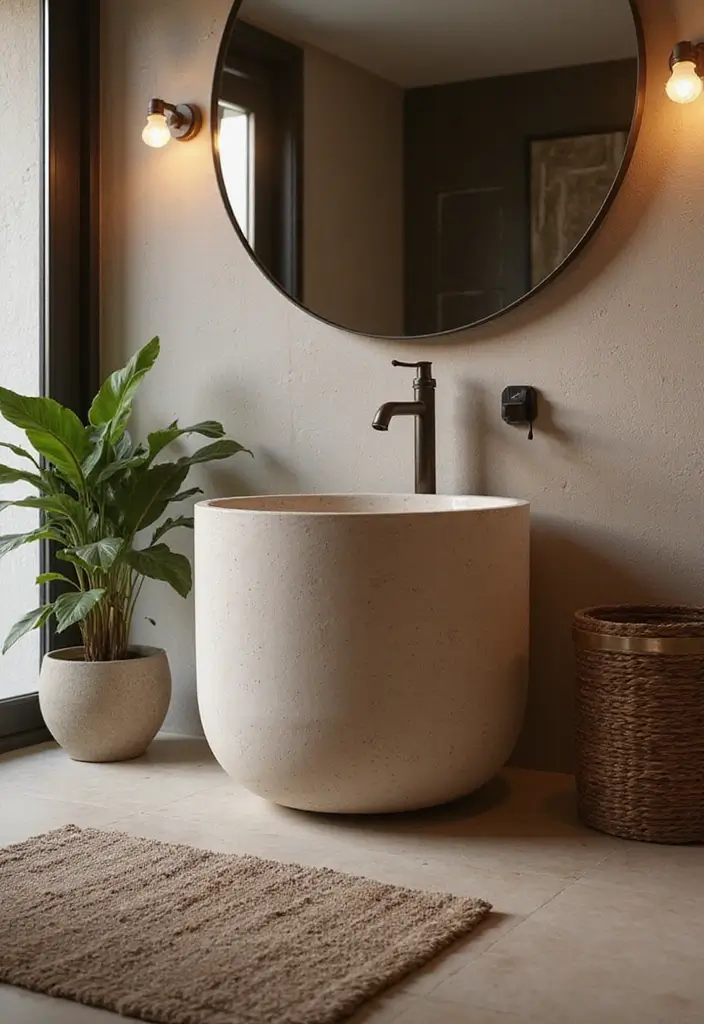 28 Wash Basin Ideas in Living Room Indian Homes That Blend Function and Design - 11. Cylindrical Wash Basin