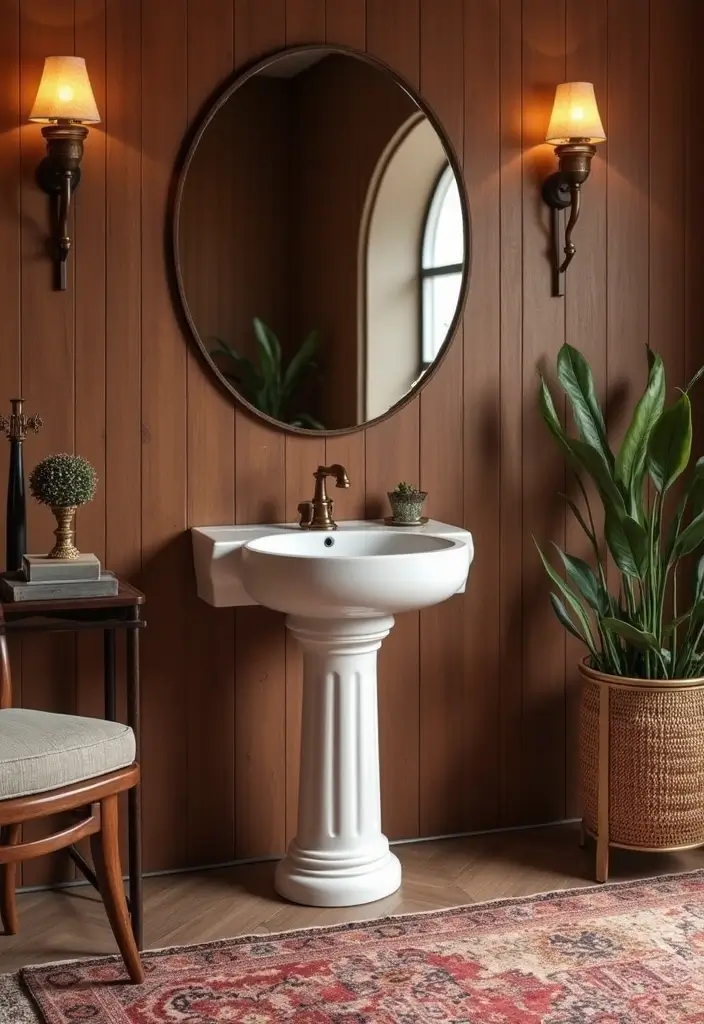 28 Wash Basin Ideas in Living Room Indian Homes That Blend Function and Design - 13. Stylish Free-Standing Pedestal Basin