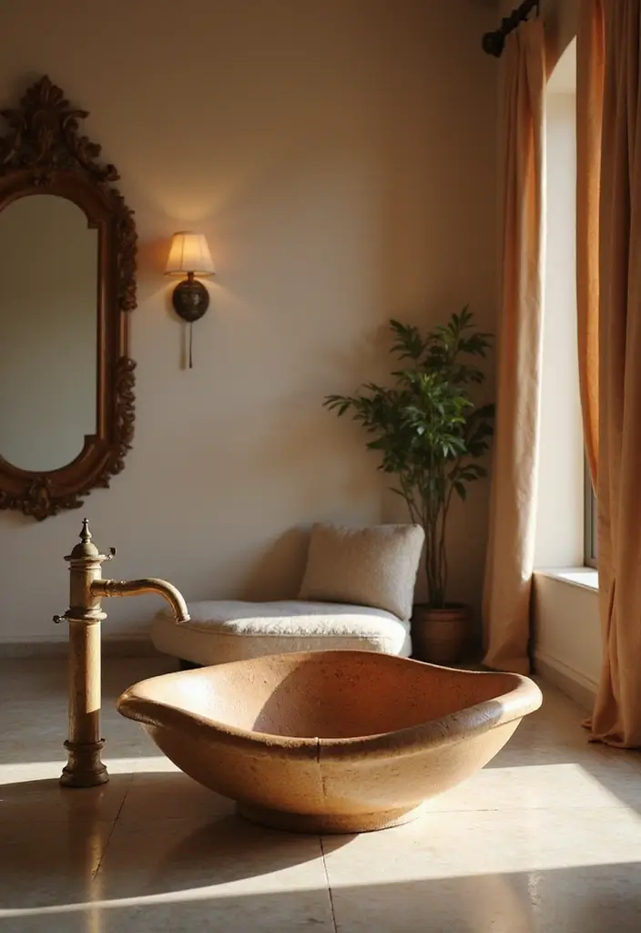 28 Wash Basin Ideas in Living Room Indian Homes That Blend Function and Design - 22. Curved Basin for Soft Lines