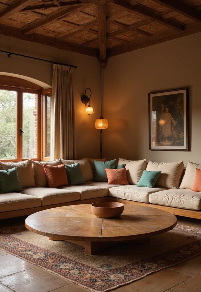 28 Wooden Sofas Ideas Living Room Indian Styles That Feel Warm and Traditional - 15. L-Shaped Wooden Sofa