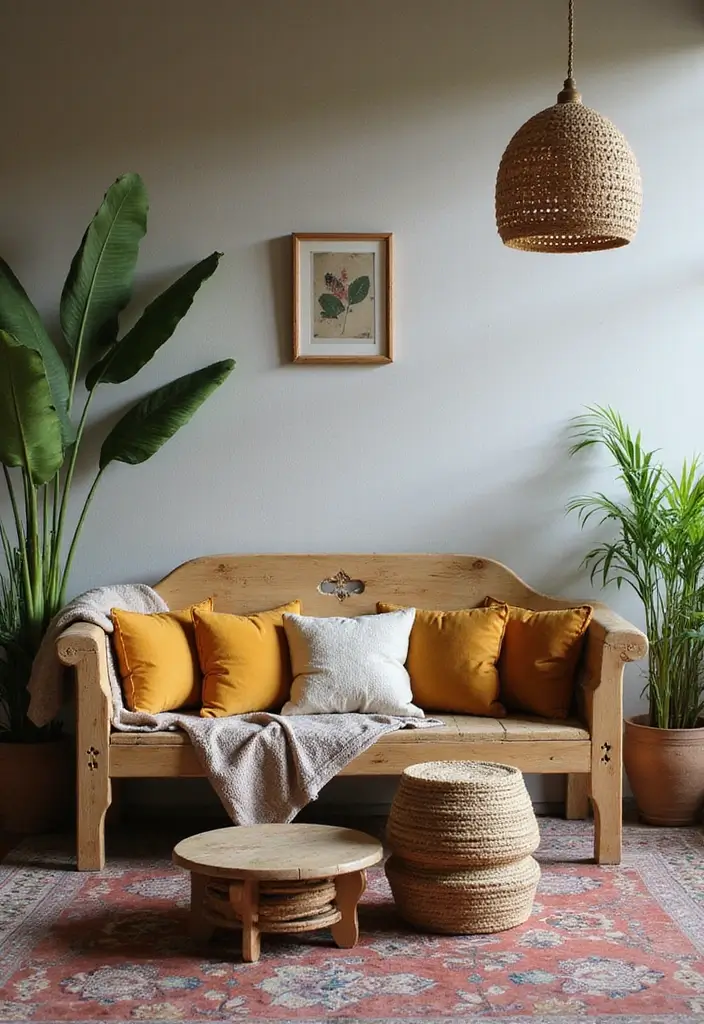 28 Wooden Sofas Ideas Living Room Indian Styles That Feel Warm and Traditional - 21. Sofa with Sustainable Practices