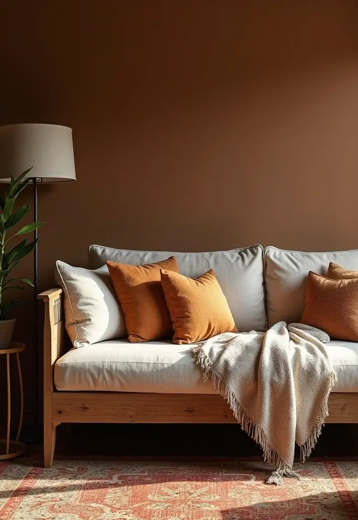 28 Wooden Sofas Ideas Living Room Indian Styles That Feel Warm and Traditional - 25. Sofa with Rich Textures