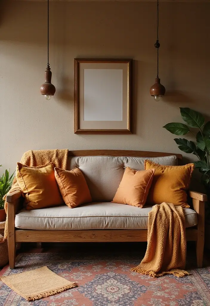 28 Wooden Sofas Ideas Living Room Indian Styles That Feel Warm and Traditional - 5. Upholstered Wooden Sofa