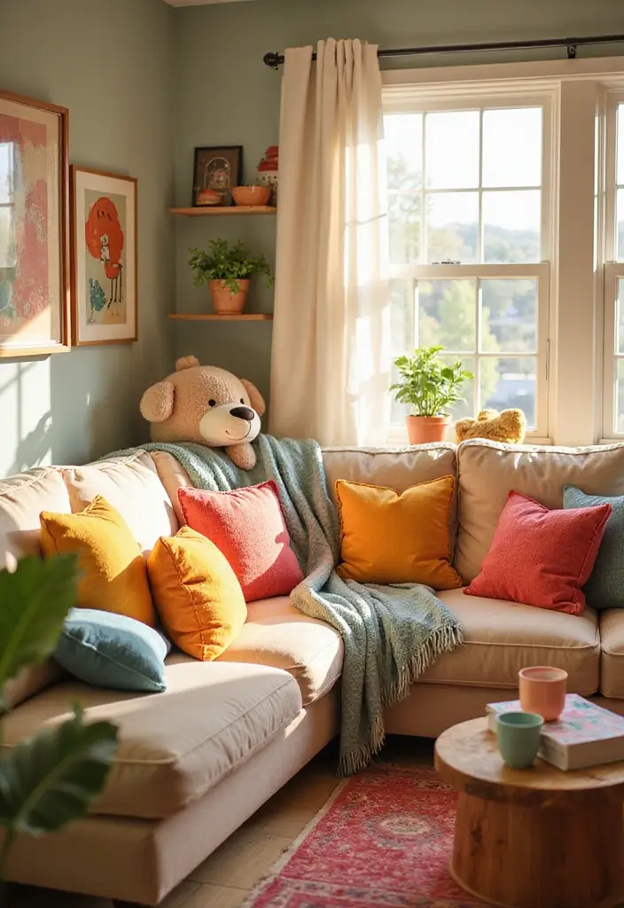 29 Animal Crossing Living Room Ideas That Feel Cute and Cozy - 1. Cozy Nook with Plush Seating