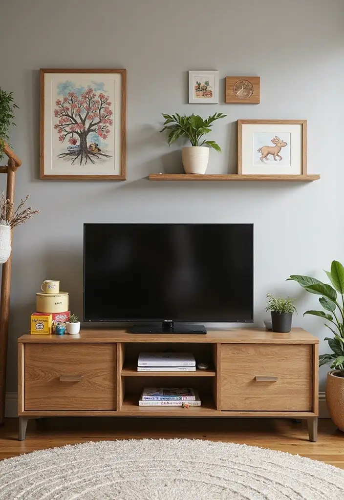 29 Animal Crossing Living Room Ideas That Feel Cute and Cozy - 10. Interactive Game Display