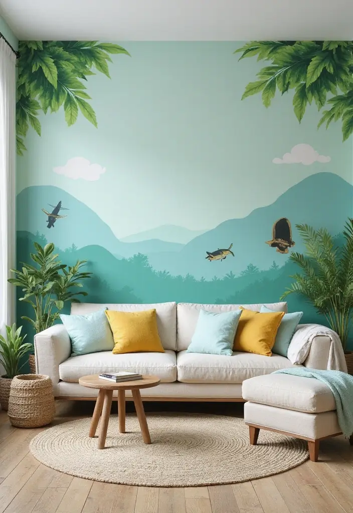 29 Animal Crossing Living Room Ideas That Feel Cute and Cozy - 11. Vibrant Accent Walls