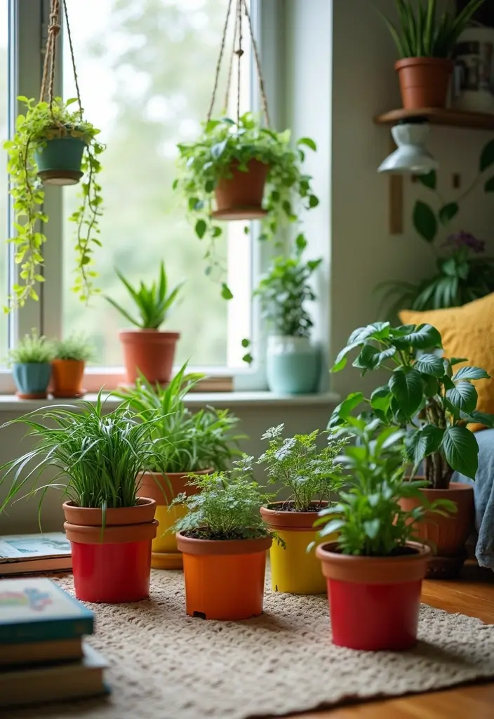 29 Animal Crossing Living Room Ideas That Feel Cute and Cozy - 17. Crafty Plant Displays