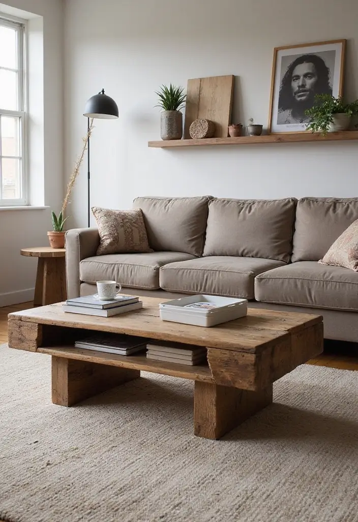 29 Chill Living Room Ideas That Feel Relaxed and Inviting - 14. Unique Coffee Tables