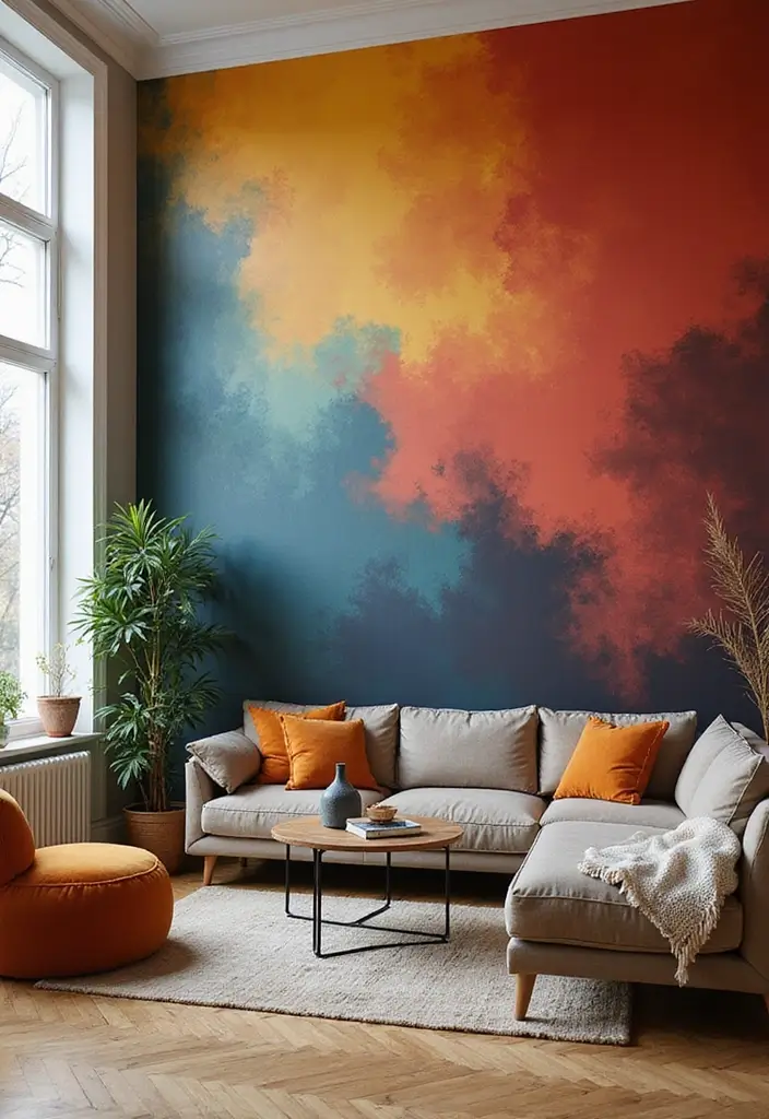 29 Chill Living Room Ideas That Feel Relaxed and Inviting - 18. Bold Accent Walls