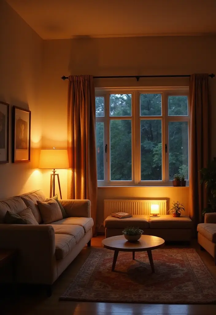 29 Chill Living Room Ideas That Feel Relaxed and Inviting - 22. Customizable Lighting Options