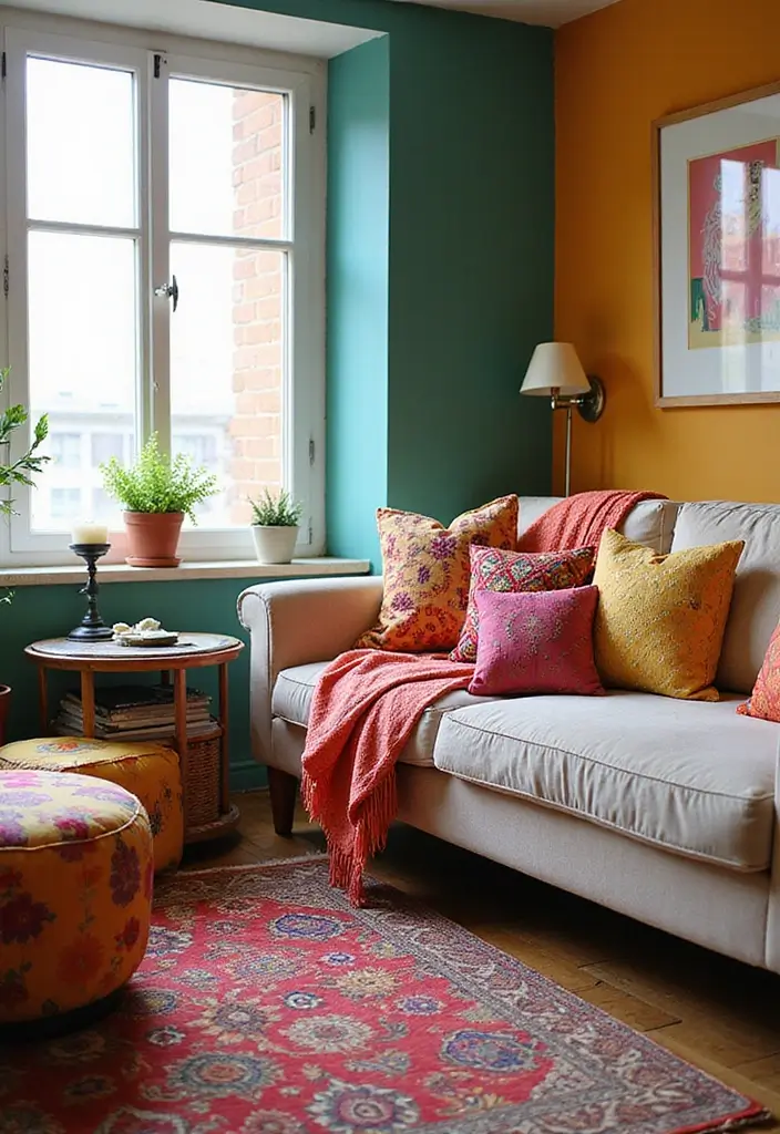 29 Chill Living Room Ideas That Feel Relaxed and Inviting - 7. A Touch of Color