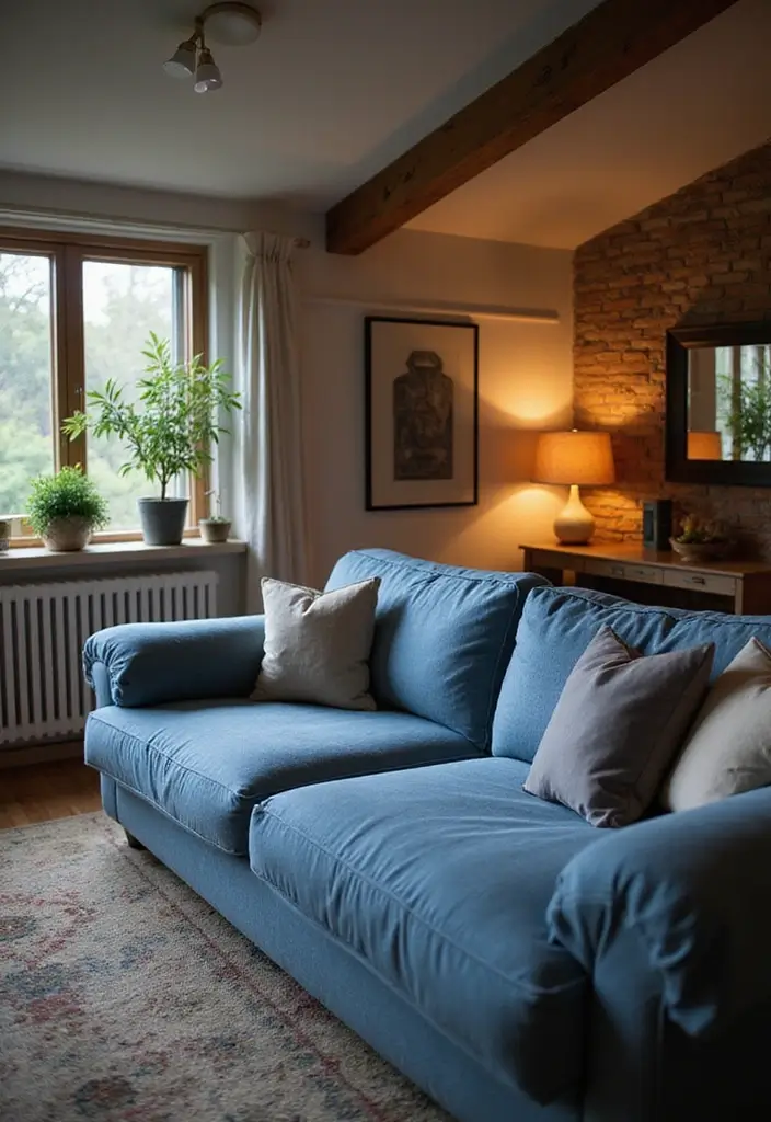 29 Denim Sofa Living Room Ideas That Feel Casual and Unique - 17. Comfort-First Approach