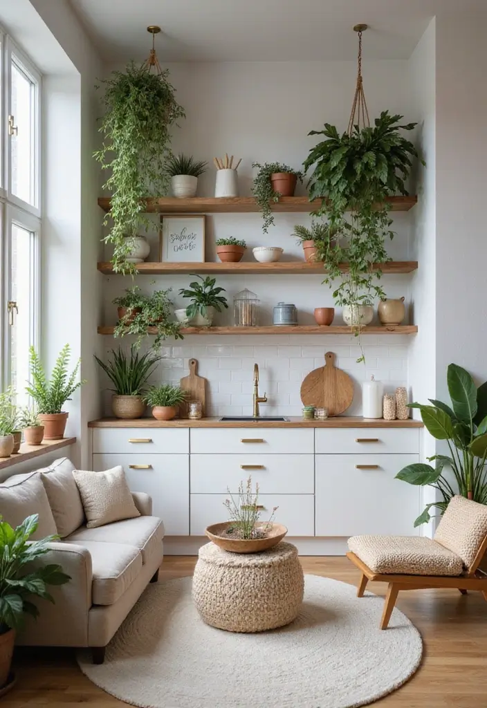 29 Home Decor Ideas Living Room and Kitchen That Tie Spaces Together - 8. Utilize Vertical Space