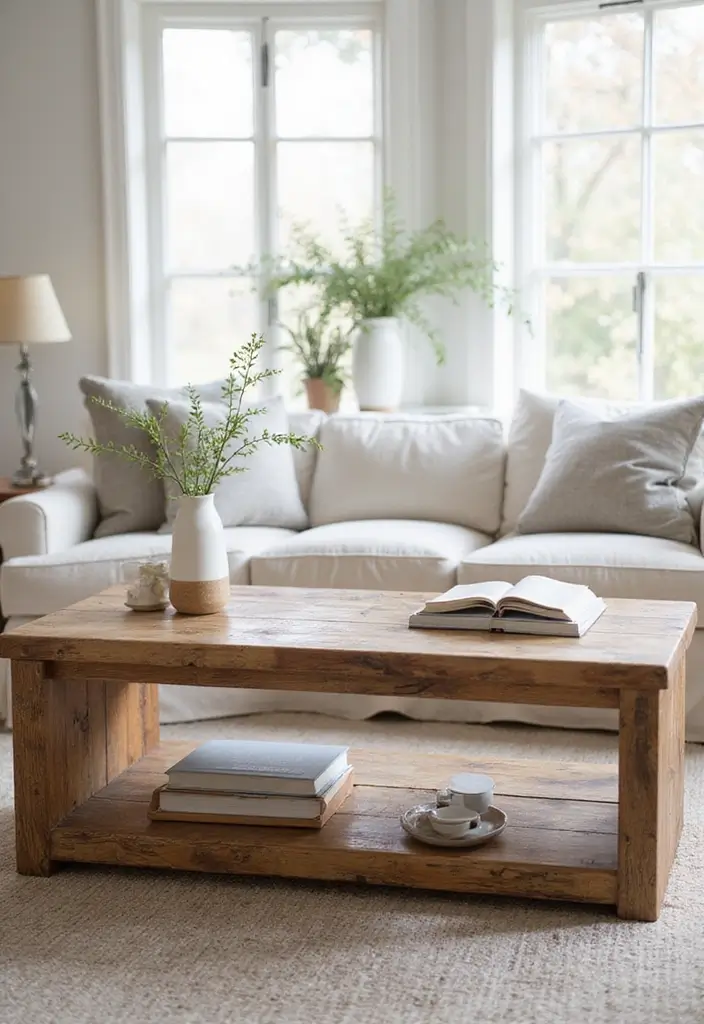 29 Living Room Objects Decor Ideas That Feel Minimal and Functional - 1. Sustainable Wood Coffee Table