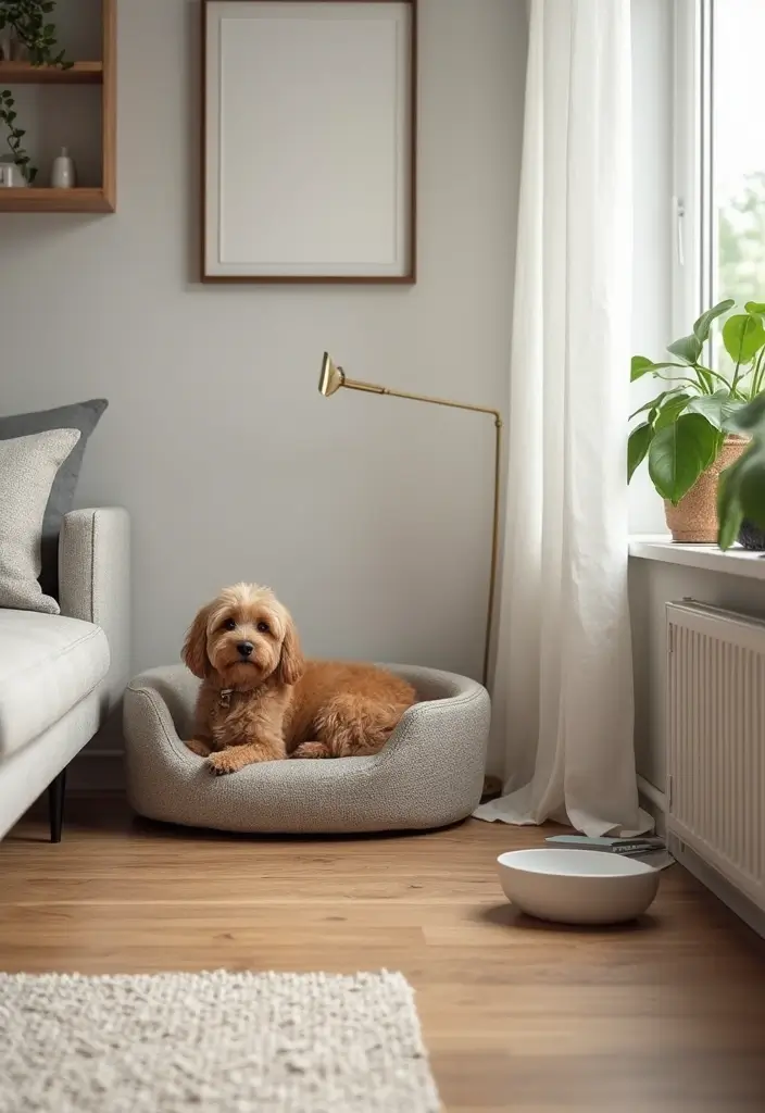 29 Living Room Objects Decor Ideas That Feel Minimal and Functional - 20. Simple Pet Accessories