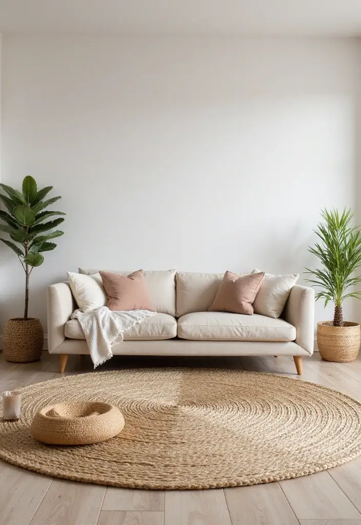 29 Living Room Objects Decor Ideas That Feel Minimal and Functional - 5. Natural Fiber Rugs