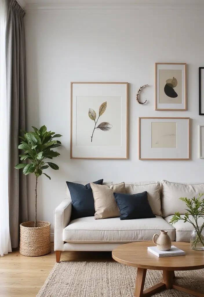 29 Living Room Objects Decor Ideas That Feel Minimal and Functional - 8. Simple Art Pieces