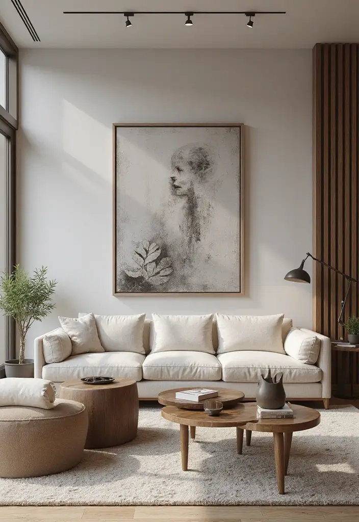 29 Painting for Living Room Walls Ideas That Add Color and Personality - 20. Artistic Photography for a Modern Touch