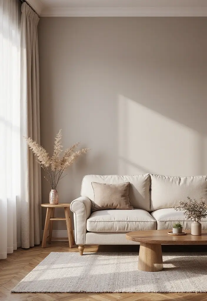 29 Painting for Living Room Walls Ideas That Add Color and Personality - 24. Simple Color Wash for Subtle Elegance