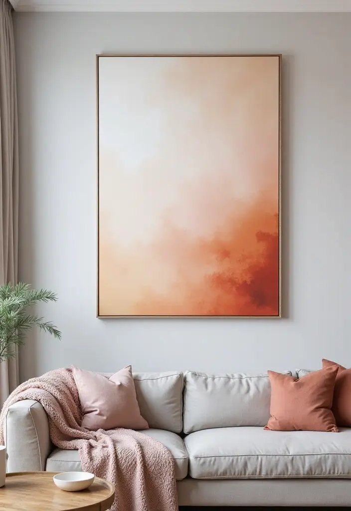 29 Painting for Living Room Walls Ideas That Add Color and Personality - 5. Ombre Effects for a Soothing Transition