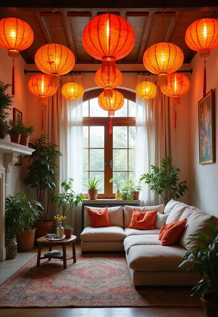 29 Paper Lantern Living Room Ideas That Feel Soft and Whimsical - 24. Lanterns for Special Occasions