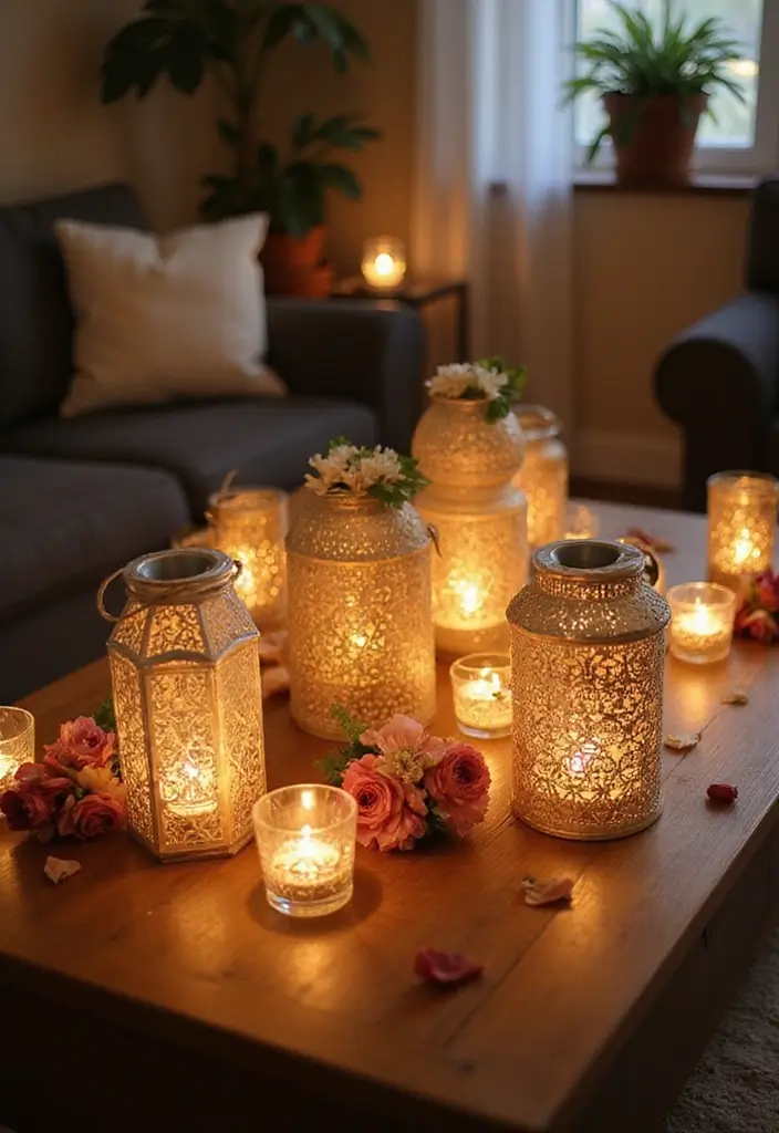 29 Paper Lantern Living Room Ideas That Feel Soft and Whimsical - 4. Lanterns as Table Centerpieces