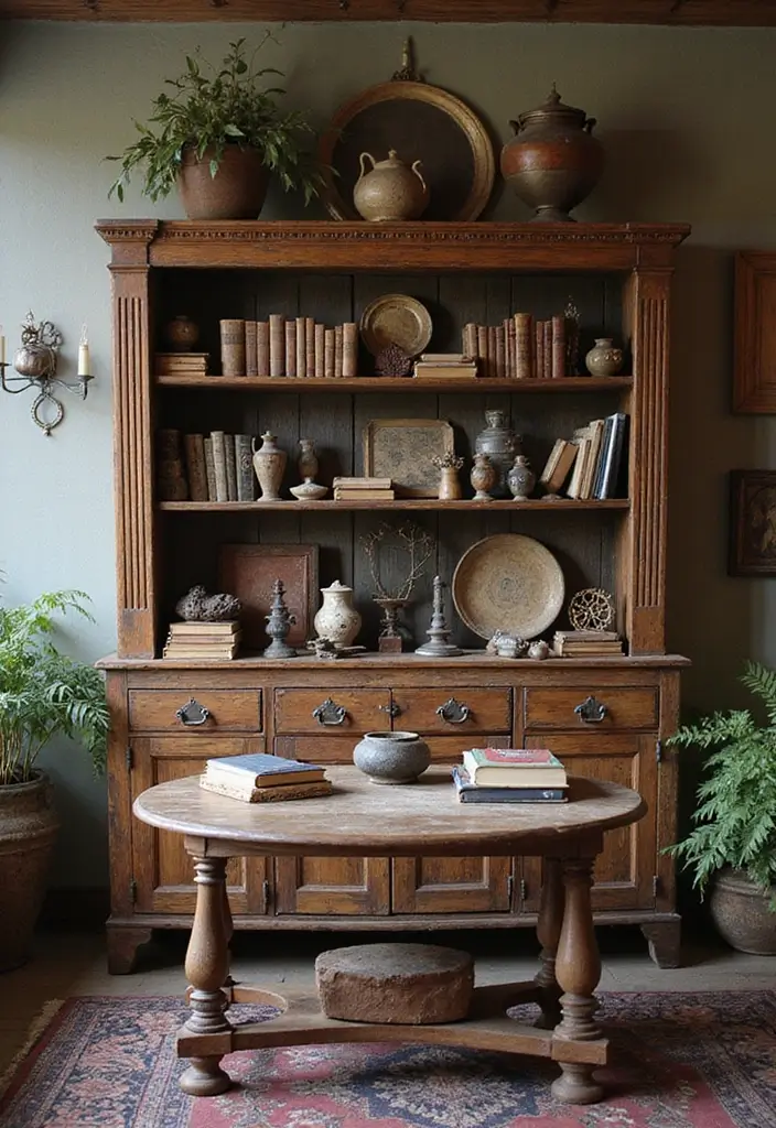 29 Rustic Green Living Room Ideas That Feel Natural and Warm - 4. Vintage Accessories