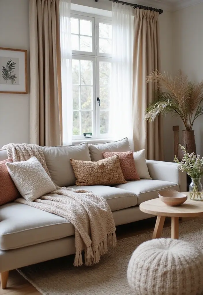 29 Rustic Green Living Room Ideas That Feel Natural and Warm - 5. Textured Fabrics