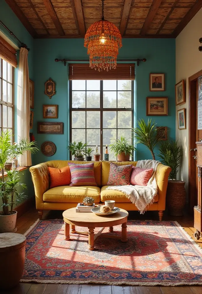 29 Sims 4 Room Ideas Living Room That Feel Realistic and Creative - 2. Vibrant Boho Vibes