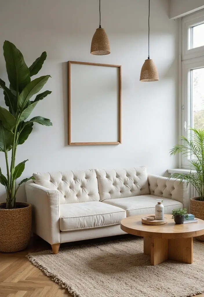 29 Tufted Sofa Living Room Ideas That Feel Plush and Elegant - 26. Sustainable Style with Eco-Friendly Fabrics