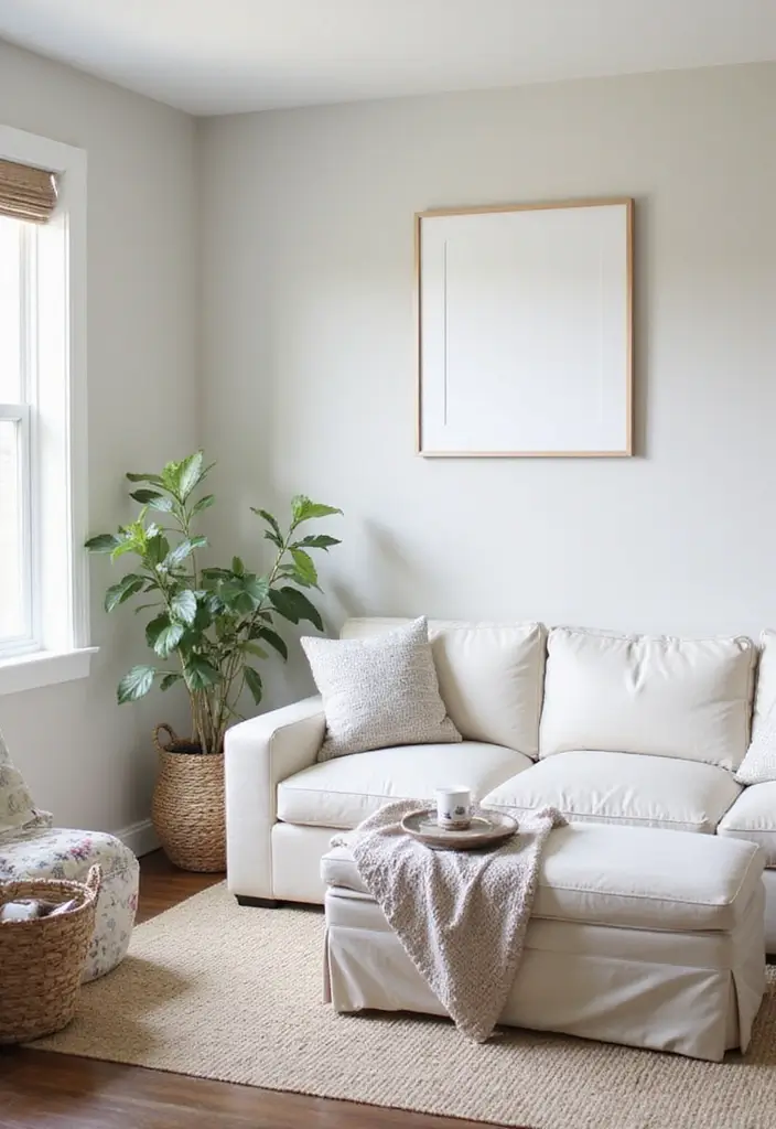 29 White Leather Sofa Living Room Ideas That Feel Bright and Modern - 25. Smart Storage Solutions