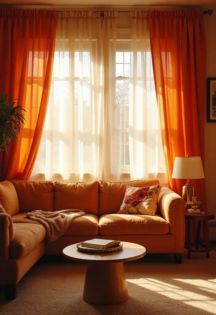 29 Y2K Living Room Aesthetic Ideas That Feel Fun and Nostalgic - 12. Layered Curtains