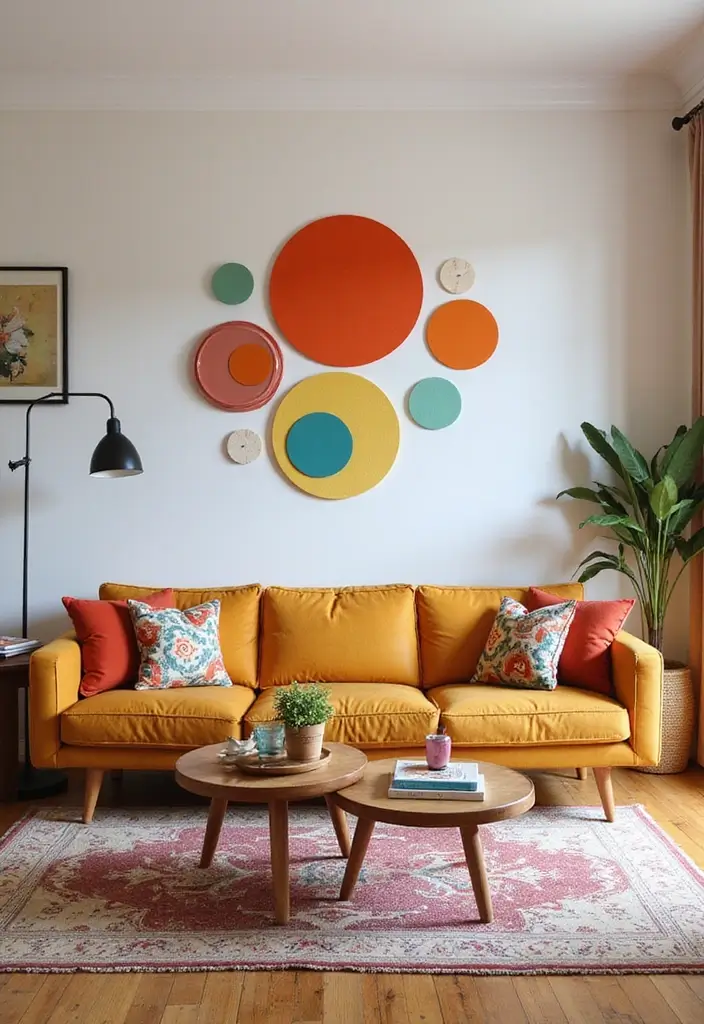 29 Y2K Living Room Aesthetic Ideas That Feel Fun and Nostalgic - 14. Retro Wall Decals