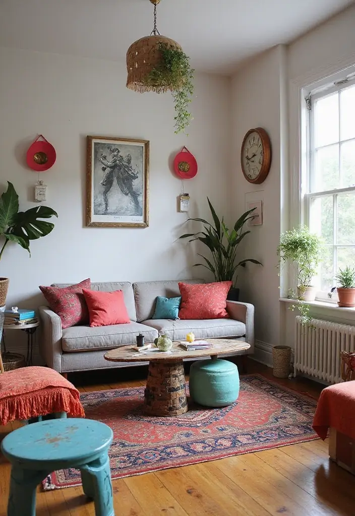 29 Y2K Living Room Aesthetic Ideas That Feel Fun and Nostalgic - 15. Upcycled Decor