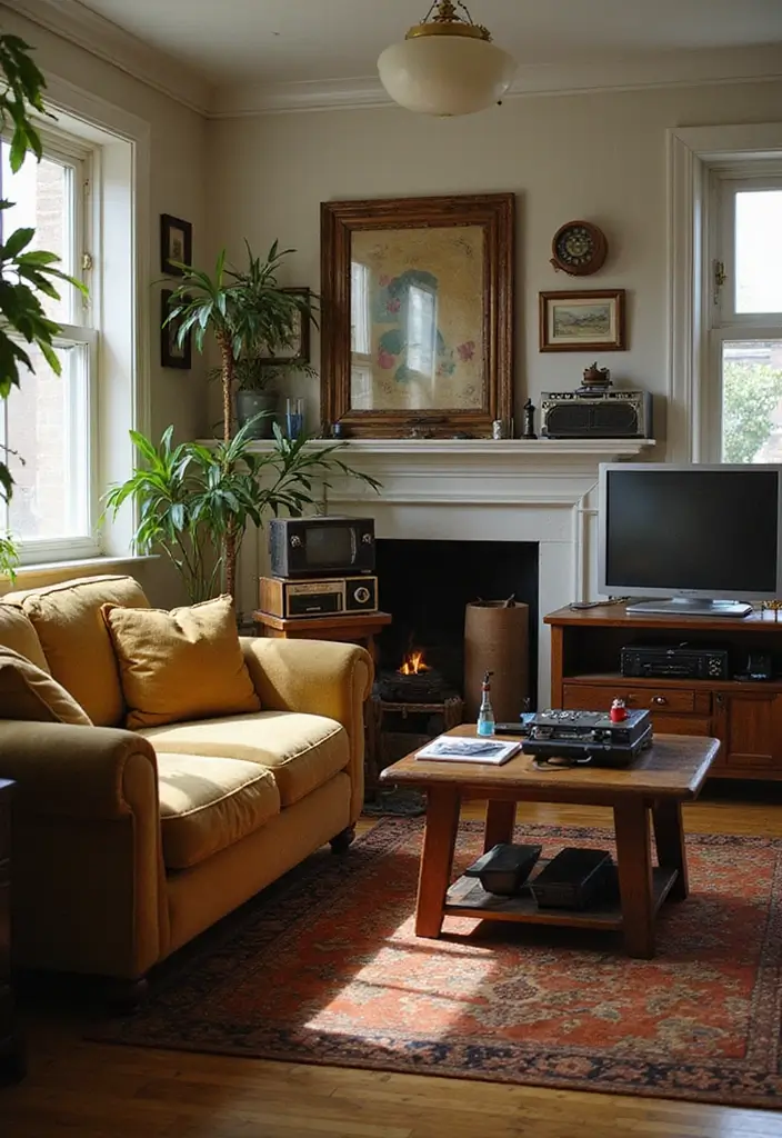 29 Y2K Living Room Aesthetic Ideas That Feel Fun and Nostalgic - 23. Tech as Decor