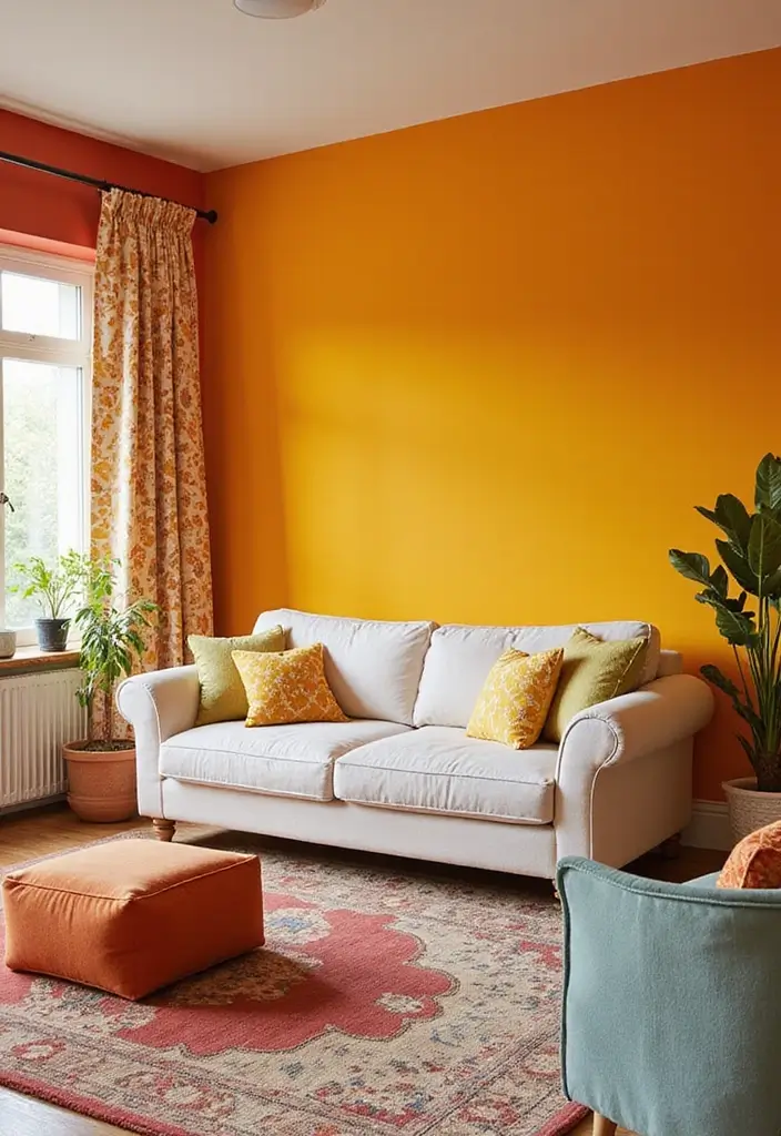 29 Y2K Living Room Aesthetic Ideas That Feel Fun and Nostalgic - 28. Bright Accent Walls