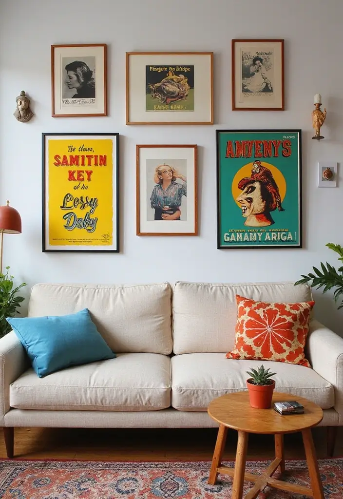 29 Y2K Living Room Aesthetic Ideas That Feel Fun and Nostalgic - 8. Playful Wall Art