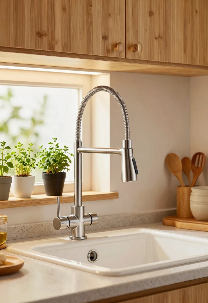 14 Bathroom Tap Ideas For A Stylish Upgrade - 1. Eco-Friendly Pull-Down Kitchen Tap 1