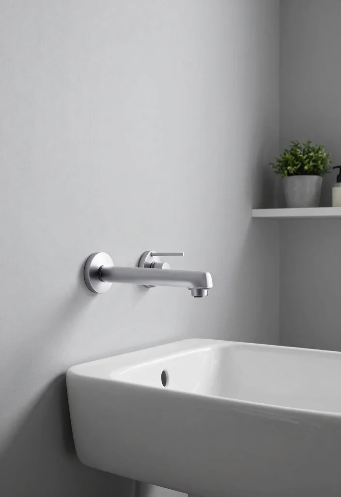 14 Bathroom Tap Ideas For A Stylish Upgrade - 4. Minimalist Wall-Mounted Taps 1