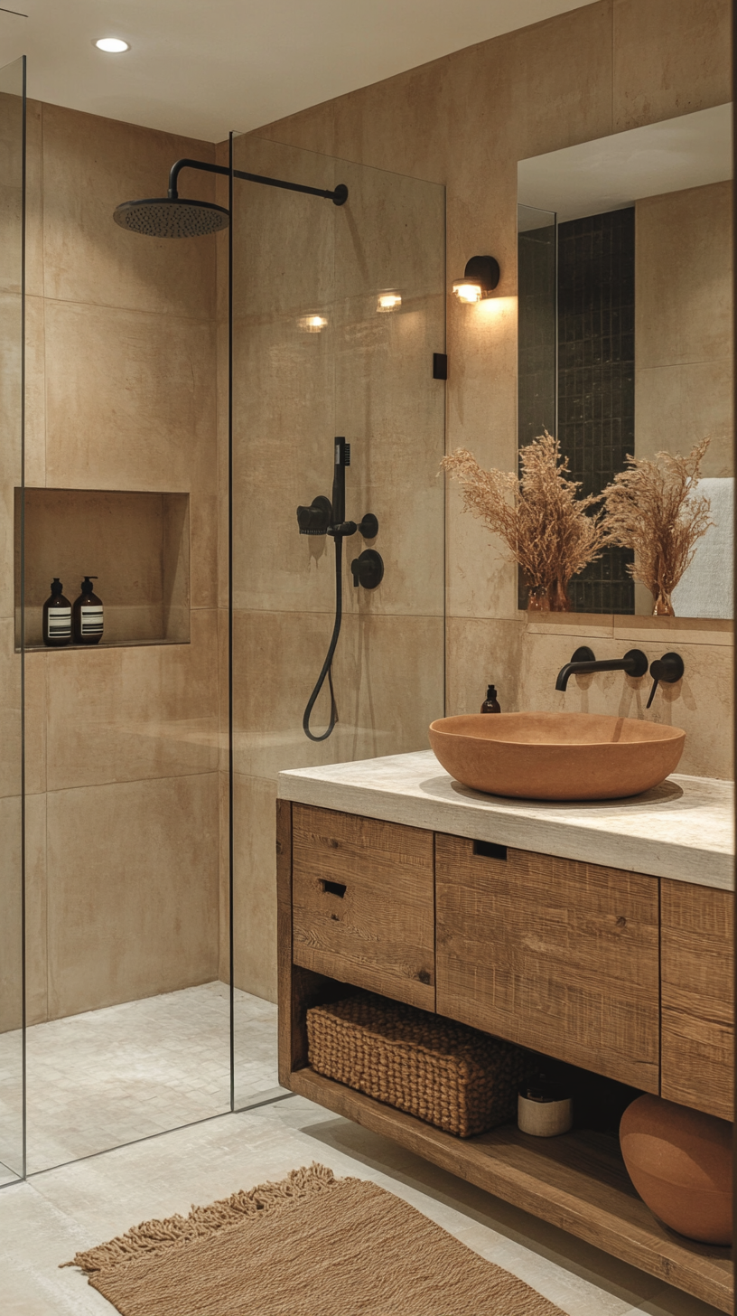 14 Cheap Basement Bathroom Ideas That Still Look Good - 3. Create a Feature Wall 1