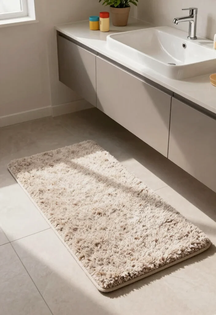 14 Cheap Basement Bathroom Ideas That Still Look Good - 6. Use Rugs for Comfort 1