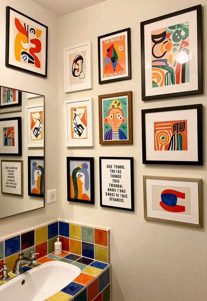 14 Cheap Basement Bathroom Ideas That Still Look Good - 9. Decorate with Artwork 1