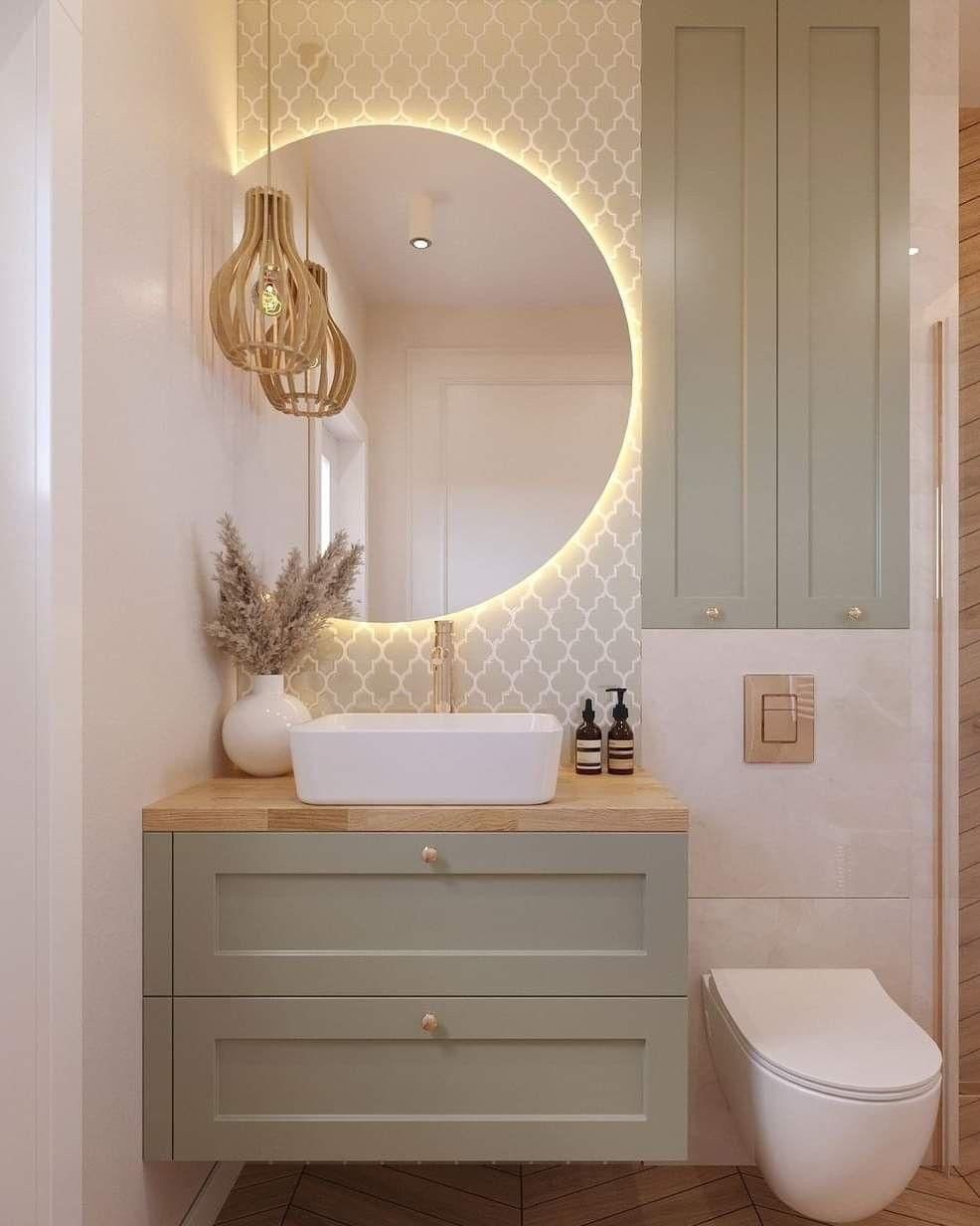 14 Green Bathroom Vanity Ideas With Fresh Natural Style - 1. Minimalist Mint Green Vanity 1