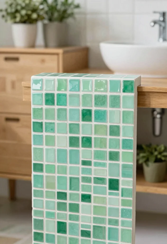 14 Light Green Bathroom Tile Ideas With Soft Calm Vibes - 1. Mint Mosaic Patterns 1