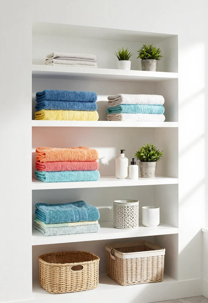 14 Linen Closet Ideas Inside The Bathroom - 1. Open Shelving for Easy Access 1